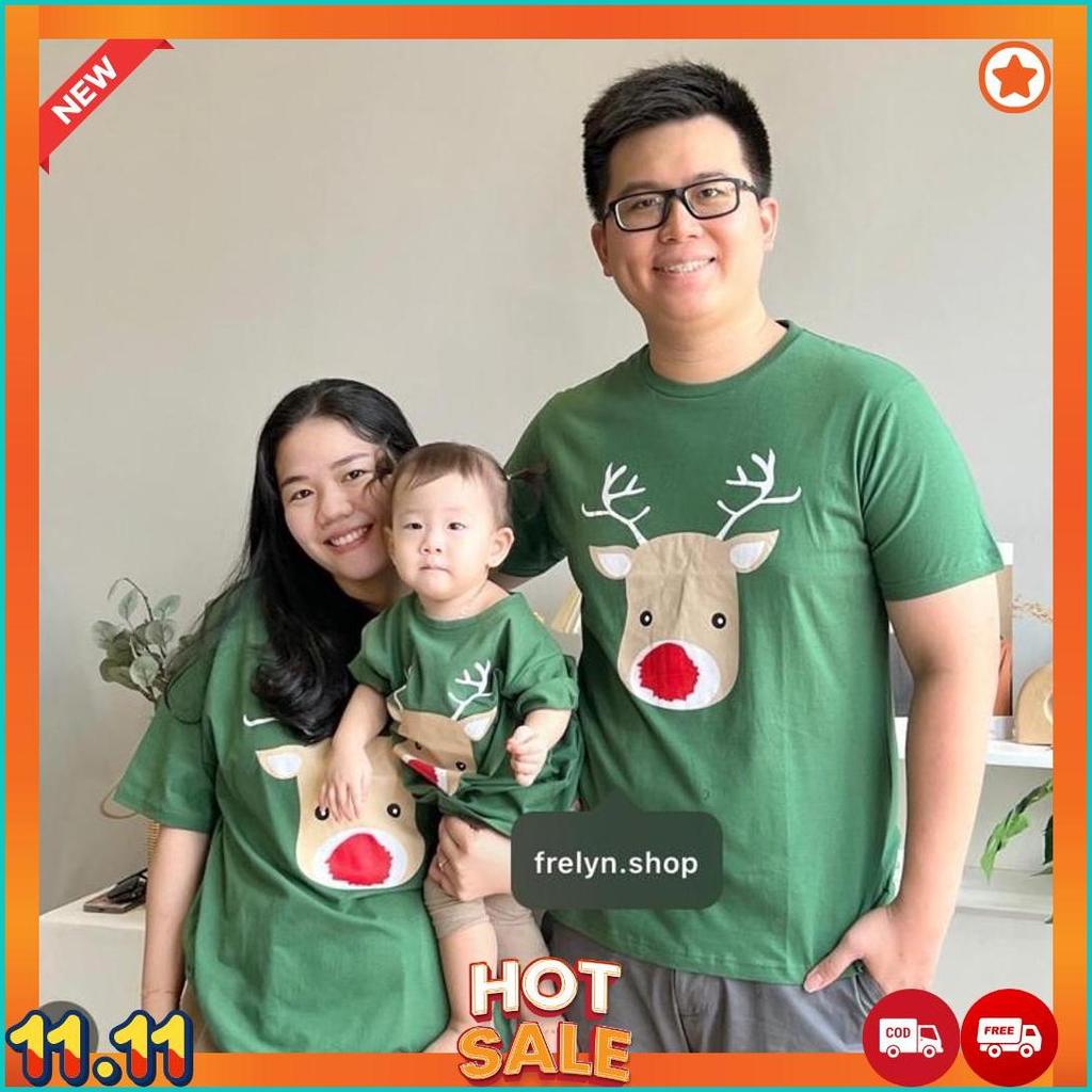 Christmas Green Maroon Collection Merry Natal | Baju Kaos Tumblr Tee Tshirt Hijau Botol Oversize Kid