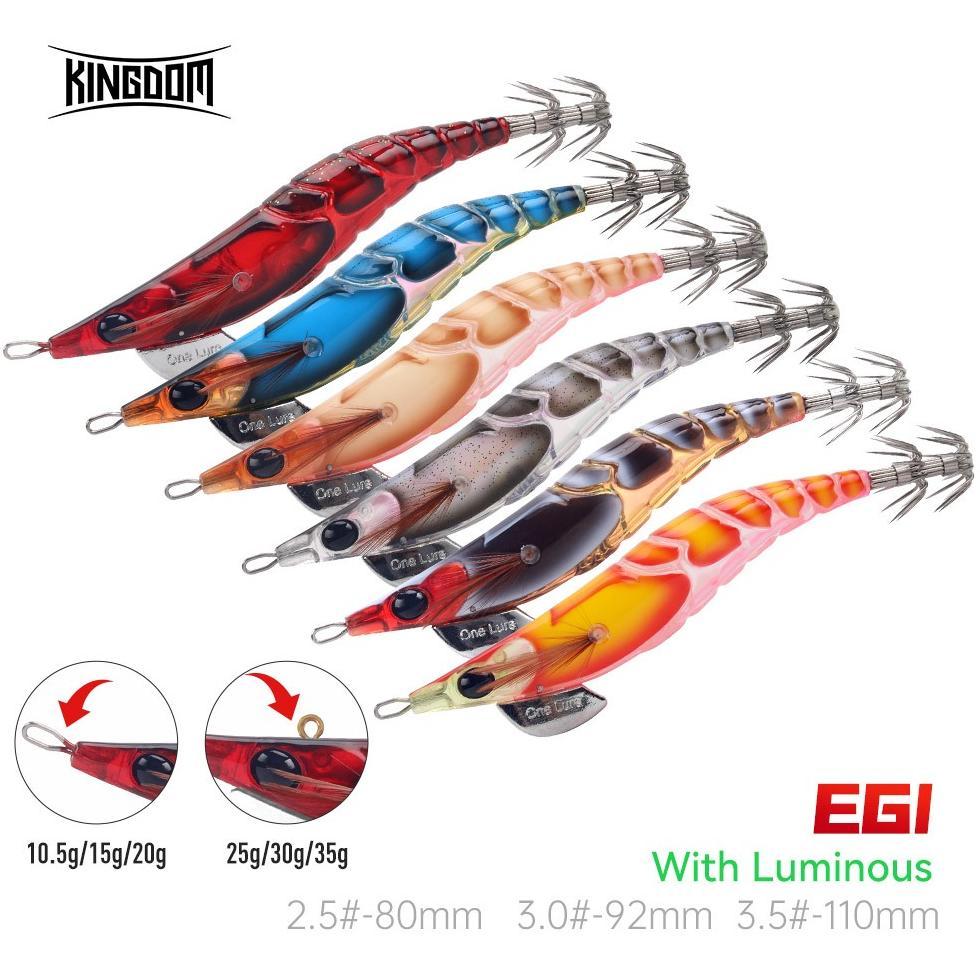 Kingdom EGI SHRIMPER Umpan Pancing Umpan Udang 55mm 70mm 80mm 92mm 110mm Umpan Cumi-cumi Umpan Eging