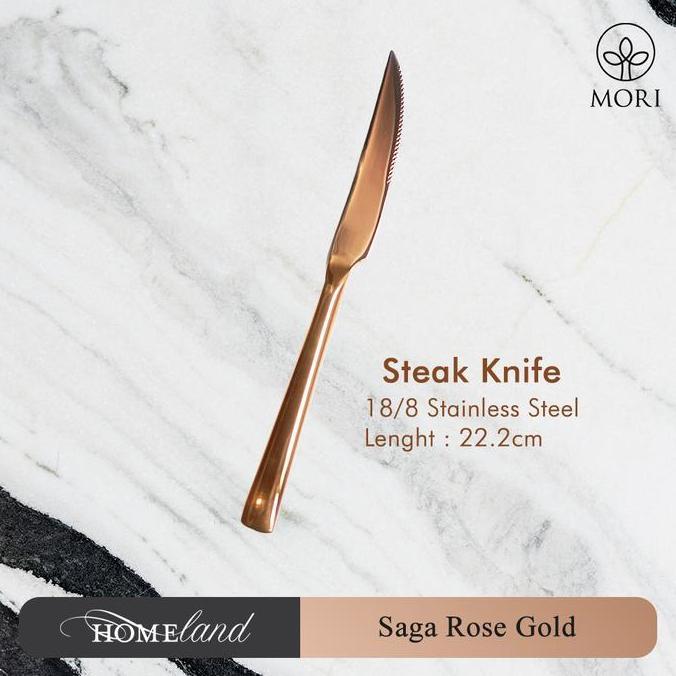 New- Saga Rose Gold Steak Knife / Makan