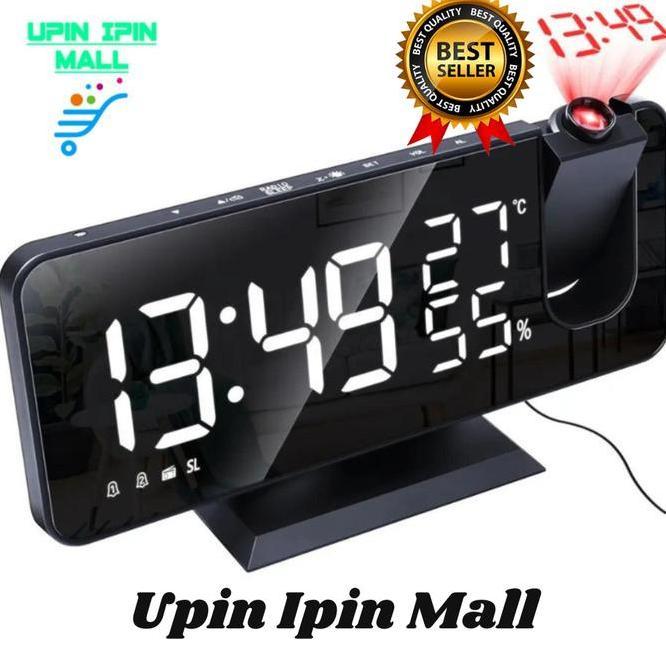 Jam Meja Alarm Cermin Jam Meja Dital Proyektor Temperature Fm Radio