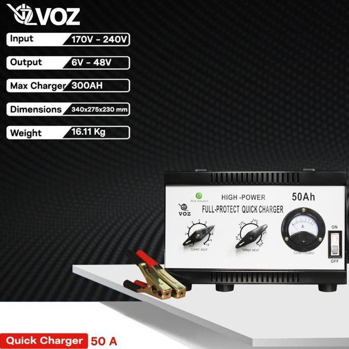 Promo Voz Charger Aki 50A | Charger Aki Mobil |Charger Solar Cell/Battery Charger Voz 50A Original M