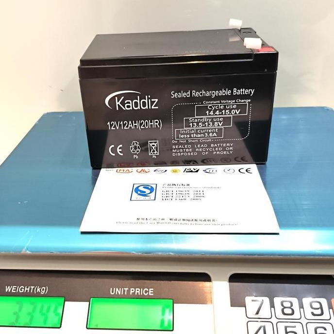 Murah Aki Kering 12V 12Ah Kaddiz Mobil Aki Anak Sepeda Listrik Surya Panel