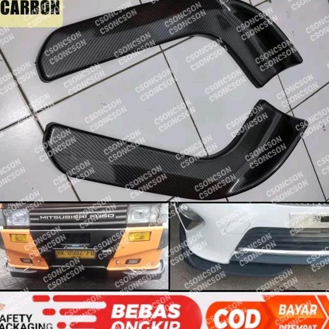 Promo Winglet Lips Bumper Depan Hitam Carbon Mobil Universal Avanza Xenia Innova Agya Ertiga Xl7 Brv