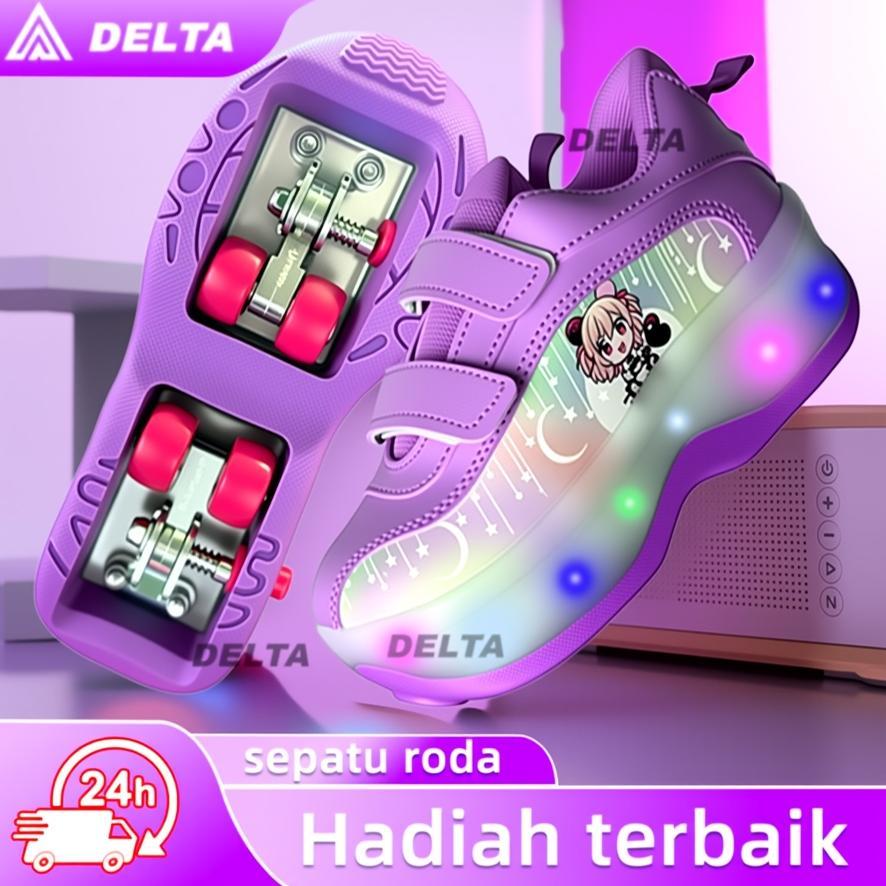 Roda Tersembunyi sepatu roda anak perempuan roda 4 sepatu roda heelys anak sepatu roda anak 3 tahun