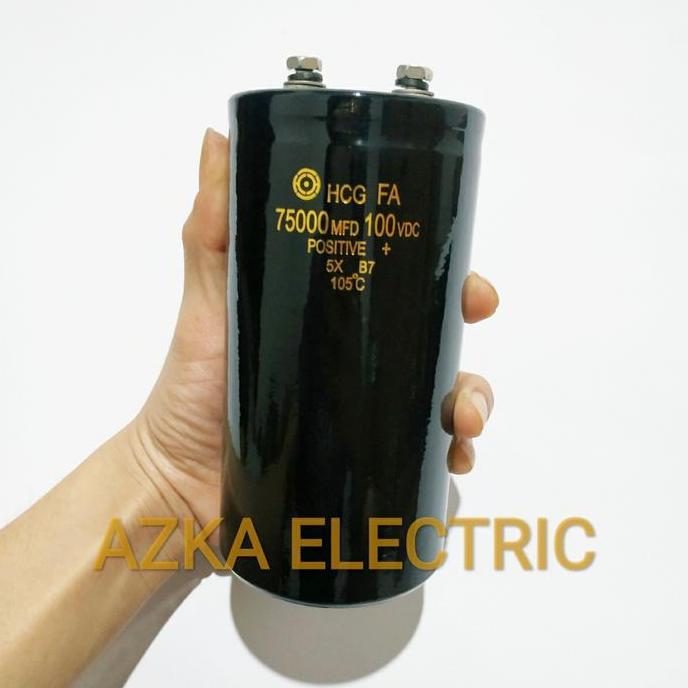 ELCO CAPACITOR KAPASITOR 75000UF 100V HCG ORIGINAL ORIGINAL DAN TERPERCAYA