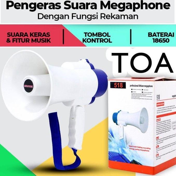 PENGERAS SUARA PORTABLE TOAK MEGAPHONE FUNGSI REKAM RECHARGEABLE TOA DEMO MEGA PHONE REKAMAN JUALAN 