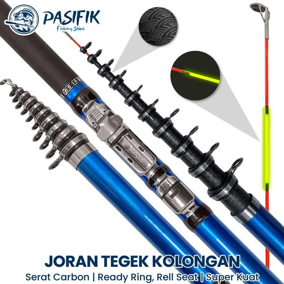 Joran Tegek Kolong Telescopic Carbon Fiber Composite Action Medium Reel Seat Set Tokos Fiber Panjang