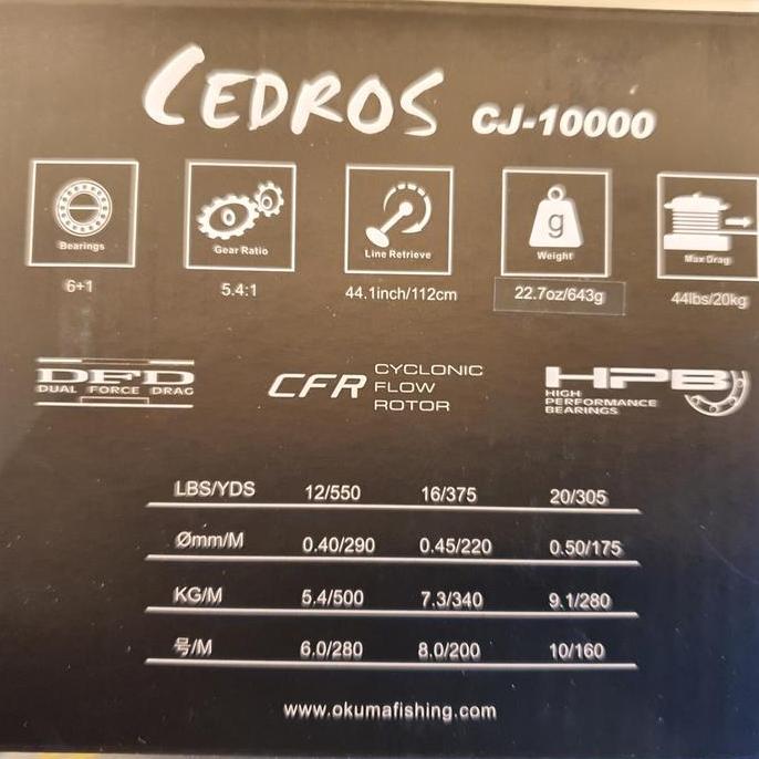 Reel Okuma Cedros CJ 10000 Terlaris