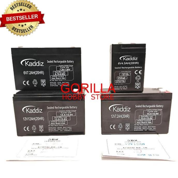 Promo Aki Kering 12V 12Ah Kaddiz Mobil Aki Anak Sepeda Listrik Surya Panel