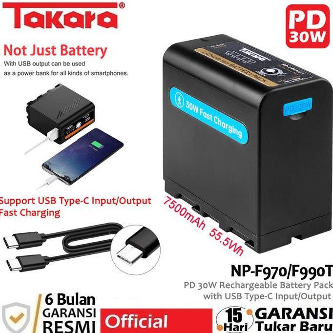 TAKARA BATTERY FOR SONY NP-F970 F990T F960 F770 F550 BATERAI ORIGINAL DAN TERPERCAYA