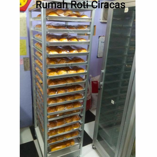 Troly Rak Loyang Roti Trolley Bakery Susun 15 Slot Pan Rak Murah