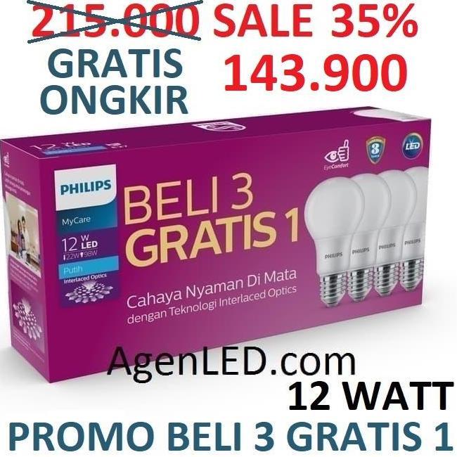 Philips Lampu Led 12W Bohlam 12 W Watt Putih Bulb Mycare Philip 12Watt
