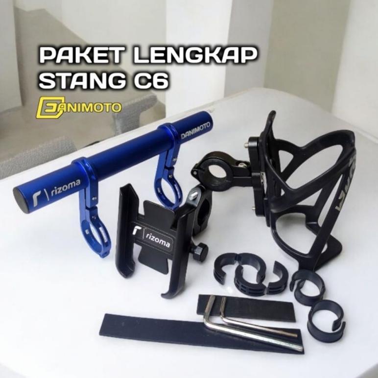 Holder HP Botol Minum C6 PAKET Stang Bulat Motor Aluminum Besi ADV PCX BEAT STREET VIXION CB GUB P30