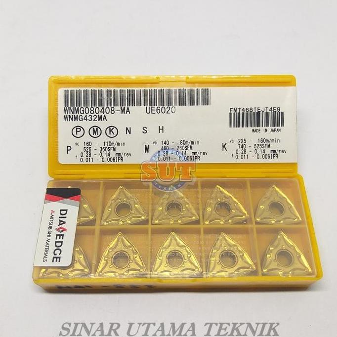 Insert WNMG080404 UE6020 Mitsubushi WNMG431 Insert Bubut WNMG08 WNMG