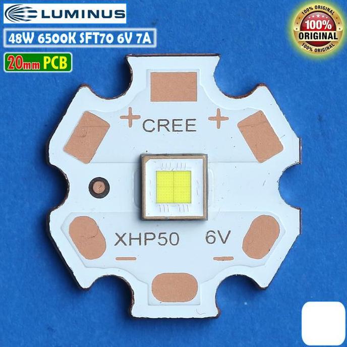 BEBAS ONGKIR - Luminus 48W 20mm SFT70 Putih 6500K SFT-70 6V Mata LED Senter Tembak 7A
