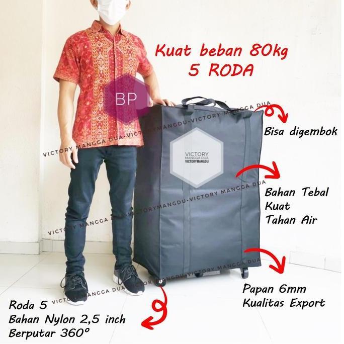 TERBARU - Tas Travel Camping Barang (BP) Belanja Roda 4 Lipat Troli FoldableTote