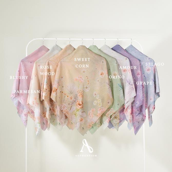 Promo Authentism - Durriya Series Exclusive Printed Scarf Lamina Voal  Square   Muslim Jilbab Cod