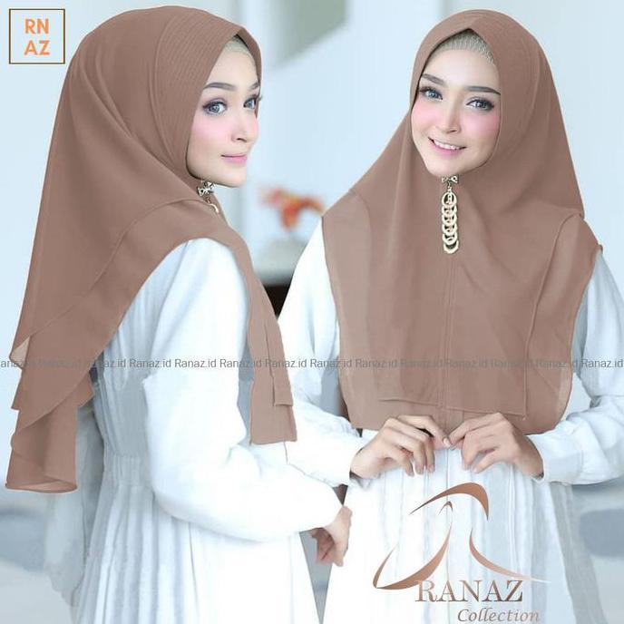 Promo Hijab Ceruty 2 Layer Terbaru Khimar Hijab Instan Pet Antem - Ranaz.Id Cod