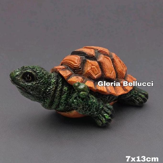 Patung Pajangan Miniatur Kura Kura Sulcata Kura2 Indian Star Dekorasi