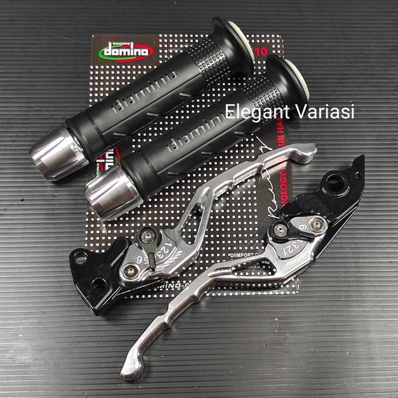 Paket 3in1 / Handgrip dominoo + Jalu stang cnc + handle stelan cnc Mio Vario Beat RK king Vixion aer