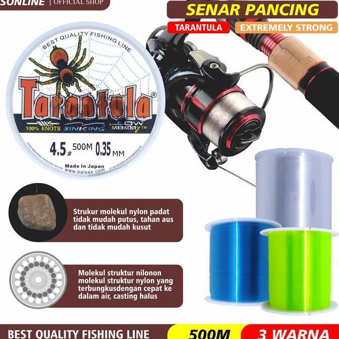 Tali Pancing TARANTULA 500Meter 5Warna  Nilon Tali Pancing Bahan Nilon Pancing Anti Keriting