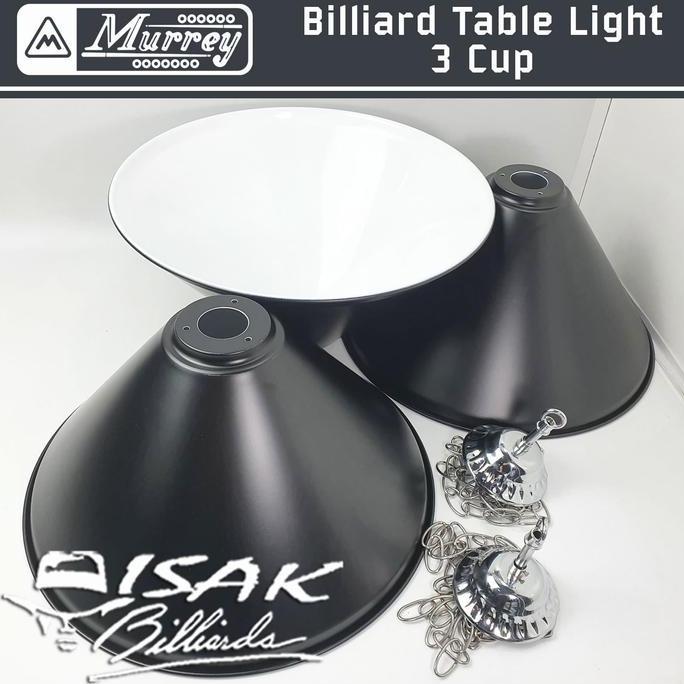 Lampu Meja Billiard 3 Kap - Black - Pool Table Light 3 Cup Biliar Lamp Terlaris