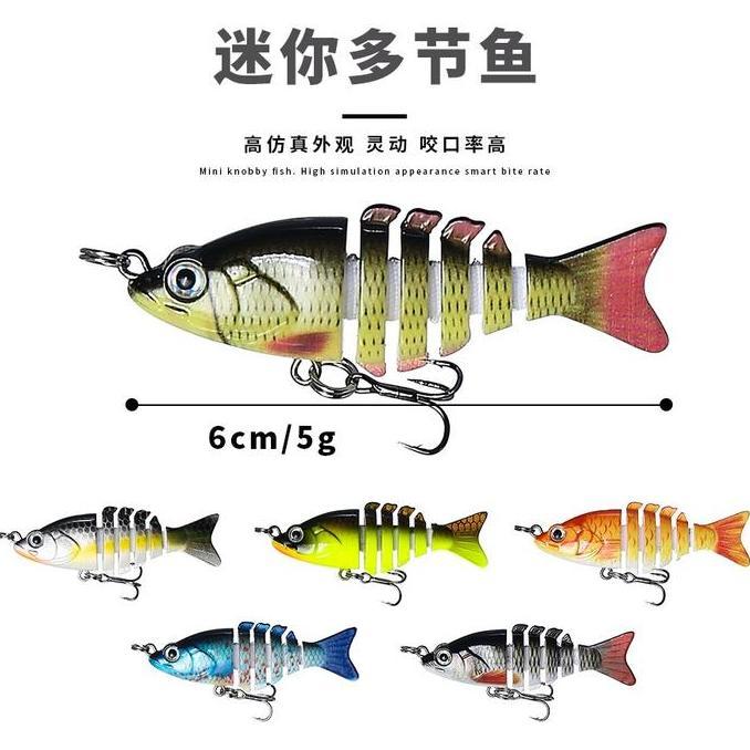 Jemmy Lure jointed minnow wobbler 5g / 6cm type sinking 5 bagian MN013