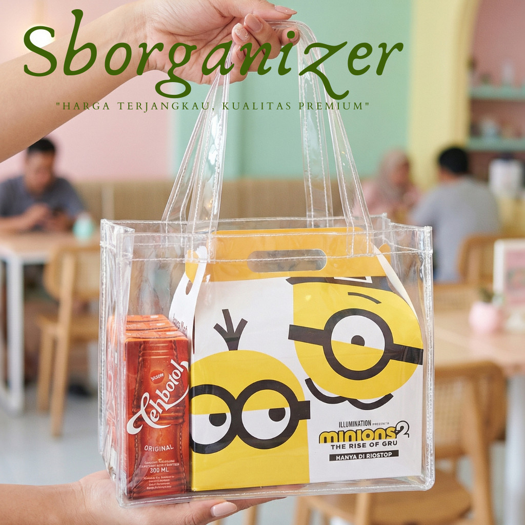 20x15x25 Goodie Bag Ulang Tahun tas souvernir Tas sembako TEBAL TAS MIKA 25x15 tas kado PVC bening