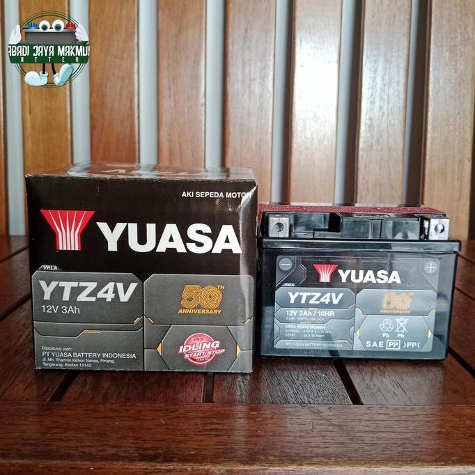 Aki untuk Honda Beat, Mio, Vario 110, Vixion Yuasa YTZ4V Yuasa Terlaris
