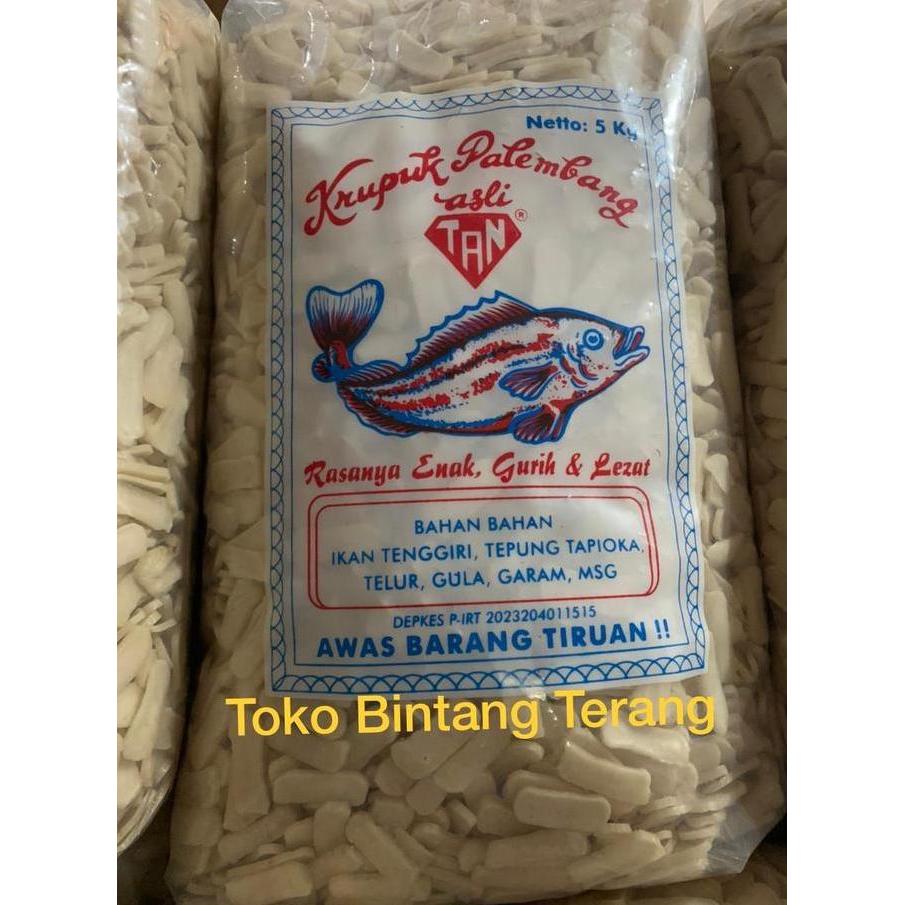 Kerupuk Krupuk Palembang Asli Tan Ikan Tenggiri Kecil 1 Bal/Ball 5 Kg