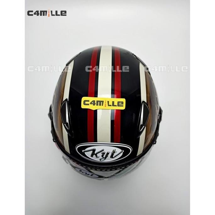 HELM KYT ELSICO RETRO PILOT MOTIF 4 BLACK CREAM Terlaris