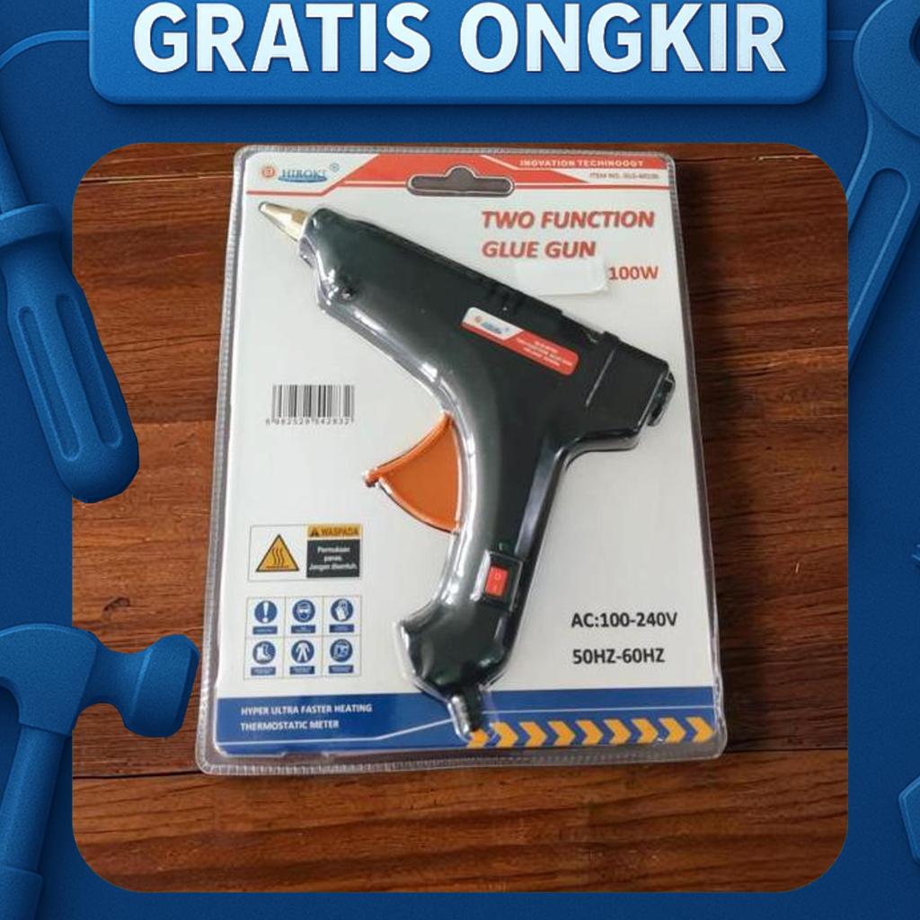 Alat Lem Panas Kuningan Hiroki 100 Watt Besar Gluegun Lilin Cair Listrik