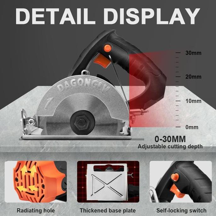 Grosir Jld Mesin Potong Keramik 4 Inch Marble Cutter 900W - Daya 900 Wat, Kecepatan 13000 Rpm Serkel