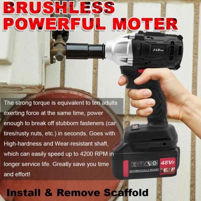 Sale Jld 48S Brusless Impack Wrench 48V Mesin Bor Impack Jld