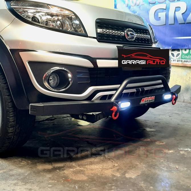 TANDUK DEPAN TOWING BAR RHINO BUMPER GUARD RUSH TERIOS LAMA 2005 -2017 WITH LED DRL ORIGINAL DAN TER