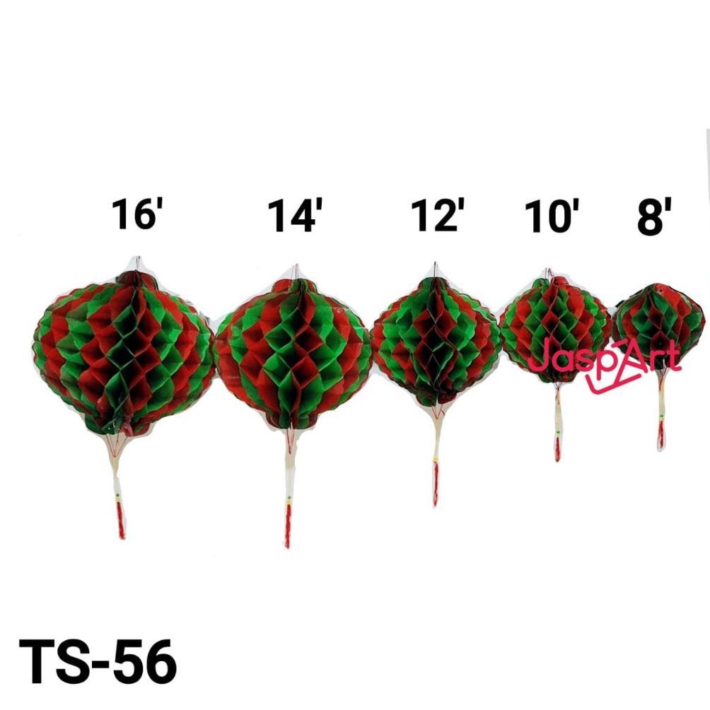 LAMPION LIPAT NATAL LAMPION TAWON NATAL EDITION LAMPION HIJAU MERAH LAMPION HONEYCOMB NATAL - RO30-2