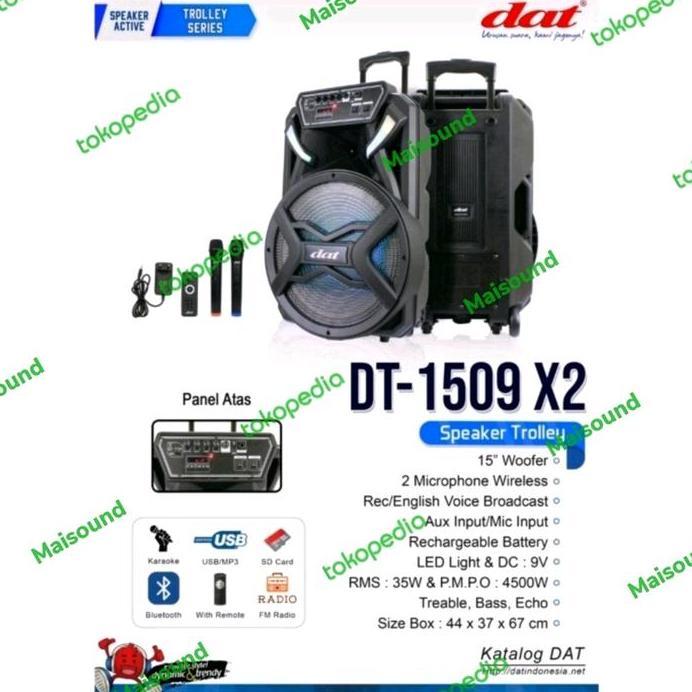 SPEAKER PORTABLE DAT 1509 X2 15 INCH DAT DT1509 X2 15INCH ORI DT1509X2