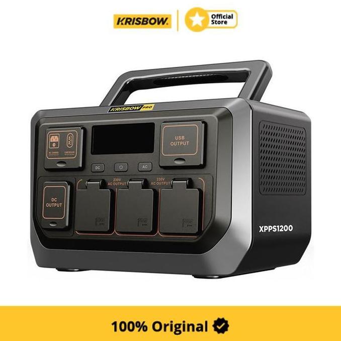 Terlaris Krisbow Power Station Baterai Portable 1200 Watt Xpps1200 - Hitam