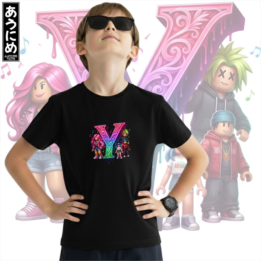 Kaos Anak Laki Laki Perempuan Unisex INISIAL Y  cotton combed roblox