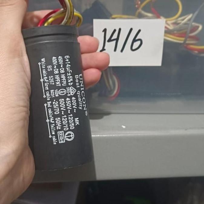 kapasitor mesin cuci lg 2 tabung 14 6uf kabel 4