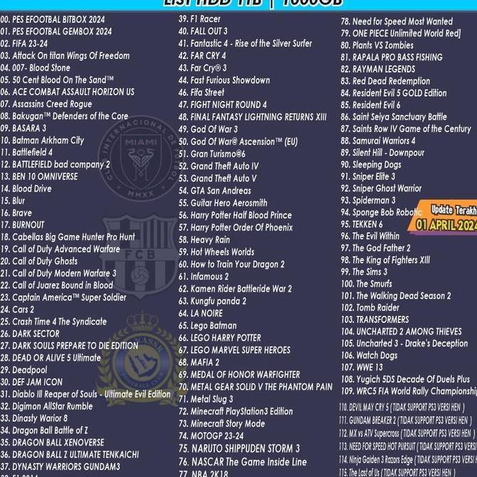 New- Hardisk PS3 500GB - hdd ps3 External Support PS3 Full Game Terbaru