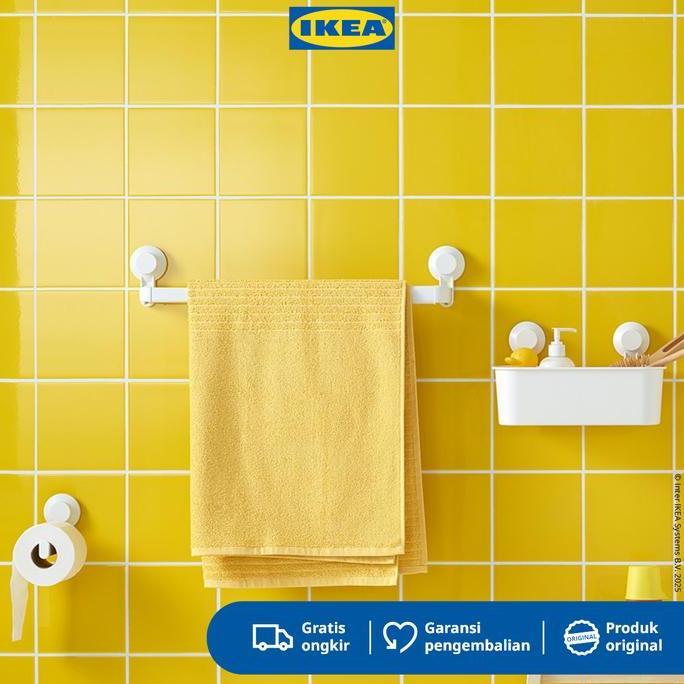 IKEA TISKEN Gantungan Handuk Tempel Plastik Hisap Putih