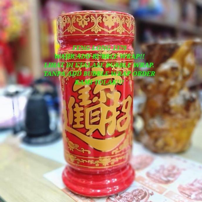 Hiokong | Hio Kong | Tempat Dupa Stik Keramik 9 Inch - Merah Naga Mas