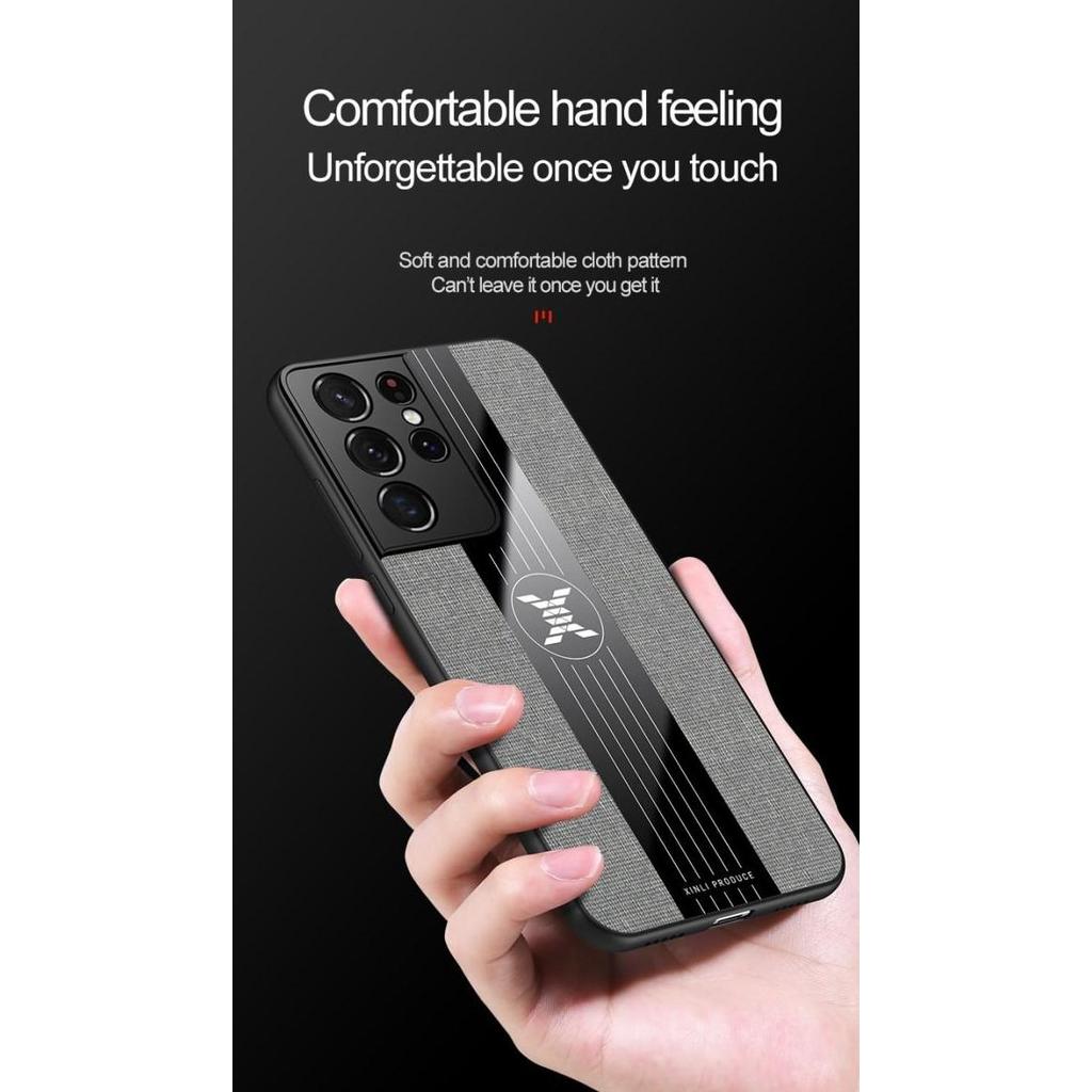 Texture Case Samsung Galaxy S21 Ultra / S22 Ultra / S23 Ultra Magnetic Kickstand Casing