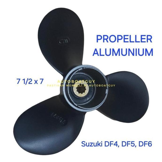 Propeller 58111-98651 7 1/2x7 Mesin Tempel SUZUKI DF4, DF5, DF6 (4 / 5 / 6 PK HP) Kipas Baling-Balin
