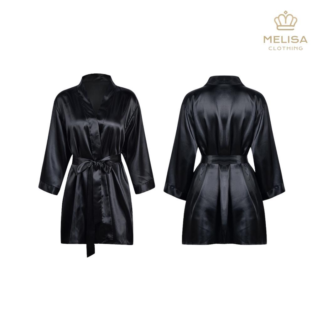 Melisacollection | Baju Tidur Kimono Set Lace Bahan Satin Ascalor Sutra Piyama