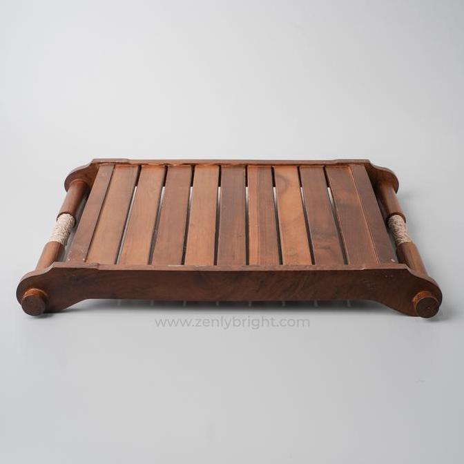 Nampan Bubut Kayu Jati M