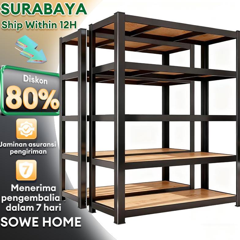 Rak Besi Siku 3/4/5/6 Susun Rak Gudang Rak Susun Besi Serbaguna Rak Susun Besi Lubang Rak Customized