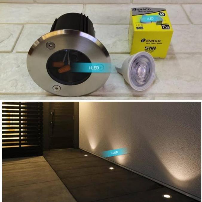 Lampu Lantai Up Light LED 7 watt 7w 10cm Outdoor 4000K Warm Cool White