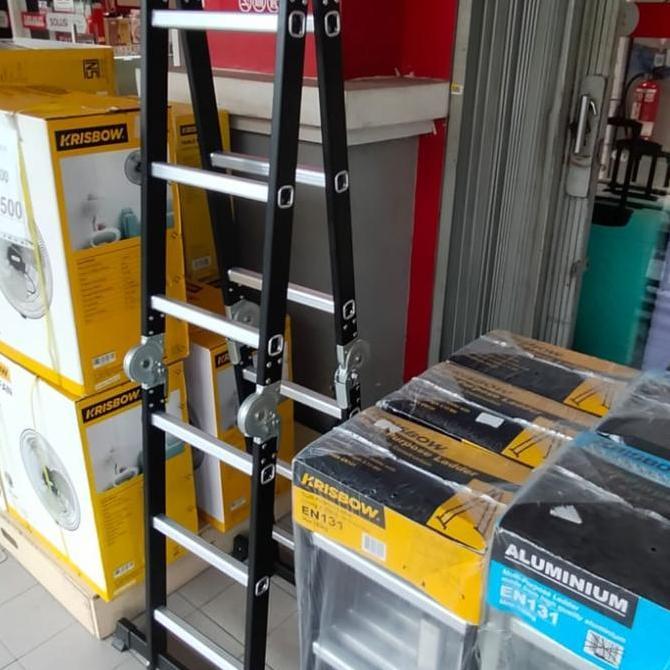 Tangga Lipat Serbaguna Krisbow 3.1 Meter Tangga Lipat Aluminium